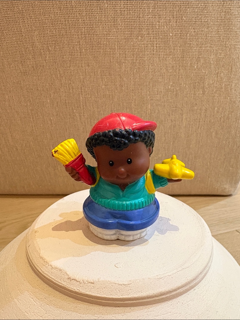 Fisher Price Little People Michael Child Figure Airplane Paintbrush Backpack
